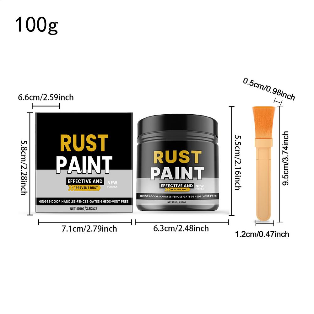 Rust Reformer Rustproof Coating Quick-Dry Agent 100g Rust Encapsulator Inhibitor for Truck Trailer Automotive Sedan SUV Car Farm