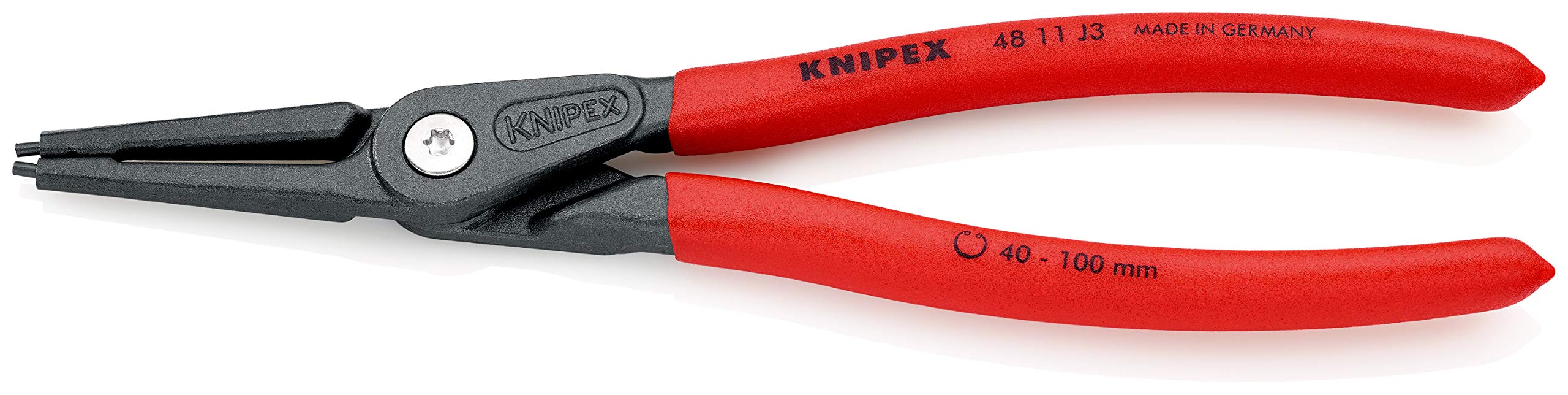 

KNIPEX Precision Snap Ring Pliers for Orange 4811-J3-TJ Holes, Straight, 4811-J3-TJ,