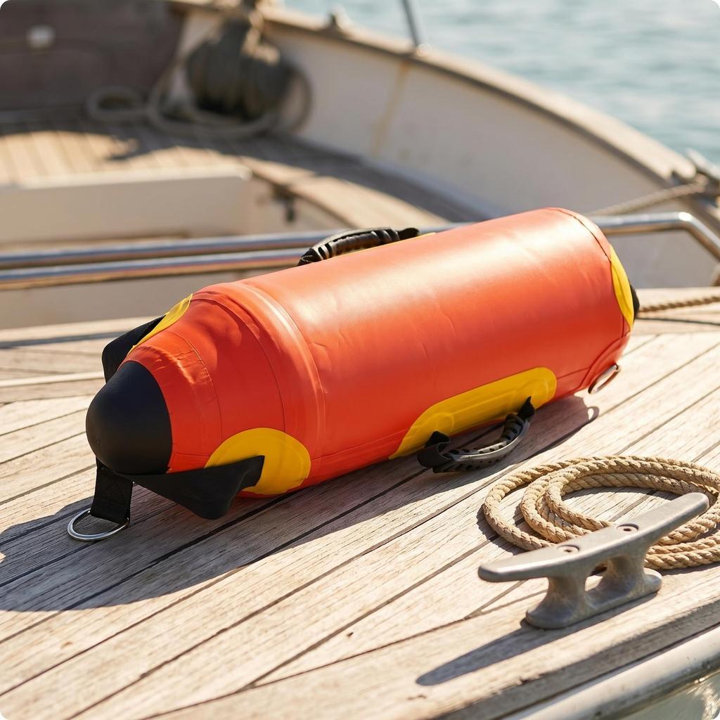 Schwimmbojen mit Griff Tragbare Fischereibojen D-Ringe Helle aufblasbare