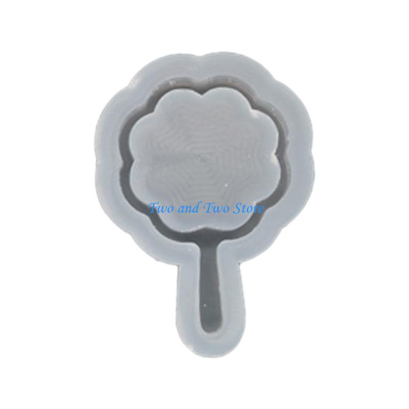 HX6F Trendy Sand Silicone Mold Keychain Moulds Fan Shaped Silicone Ornament Molds Durable DIY Crafts Molds for Making Pendant