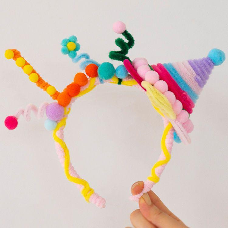 

Ручная работа Повязка на голову в виде скрученной палочки и Детская шляпа на день рождения Реквизит для вечеринки - Милые и креативные фотоаксессуары