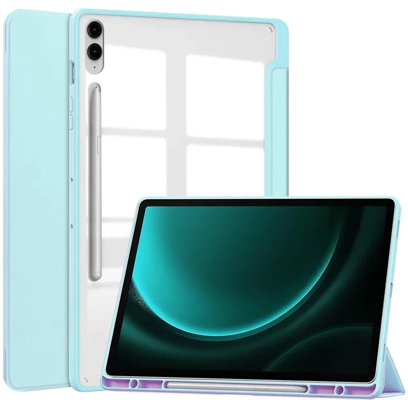 

Для Samsung Galaxy Tab S9 FE+ Чохол 10.9 12.4 Дюйми 2023 Прозорий Жорсткий ПК М яка Задня Панель для Funda Tab A9 S9 FE Plus 12 4 S9 Чохол для Планшета A9 8.7 inch небо синє кольору