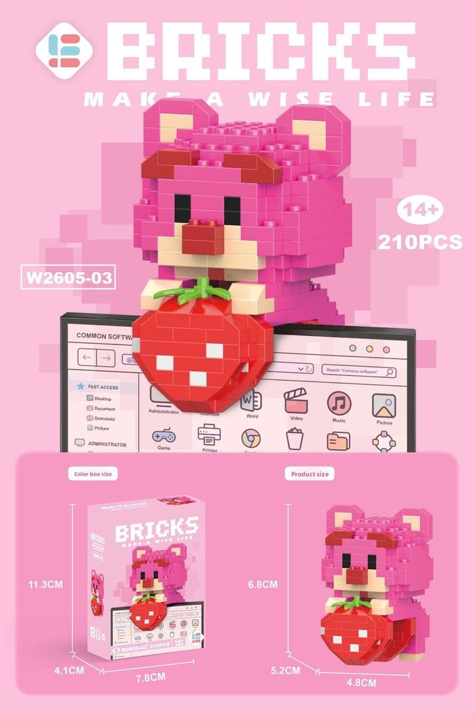 Pikachu Stitch Hello Kitty Snow White Lotso Building Blockswith Cartoon Characters For Kids Educational Playset