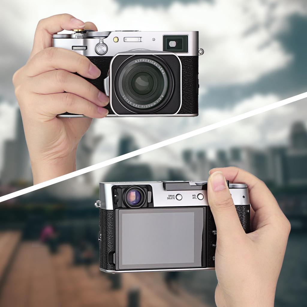 Haoge Metal Hot Shoe Rest Hand Grip for Fujifilm X100VI and X100V Black THB-X2B Thumb-Up Cameras,