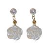 Elegant French Silver Needle Pearl Stud Earrings - Simple and Versatile Design