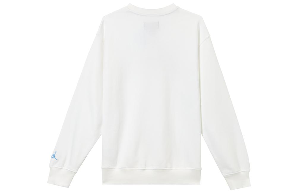 Jordan ESSENTIALS Letter Print Design Fleece Lined Crew Neck Sports Long Sleeved Sweatshirt Men's White FV7461-100