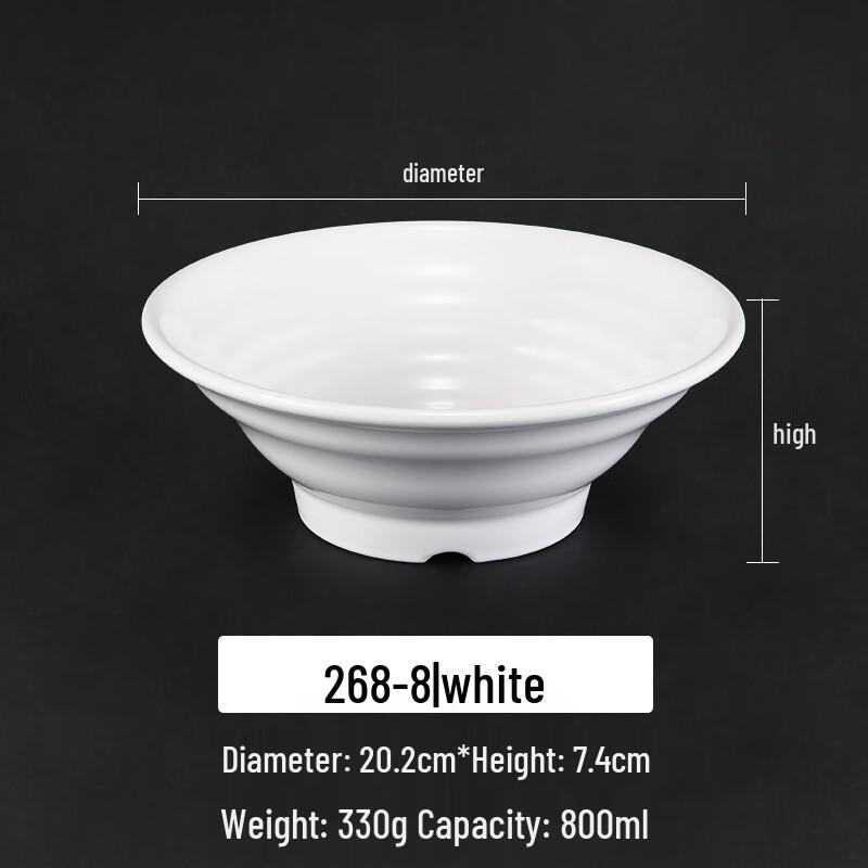 White Melamine Noodle Bowl