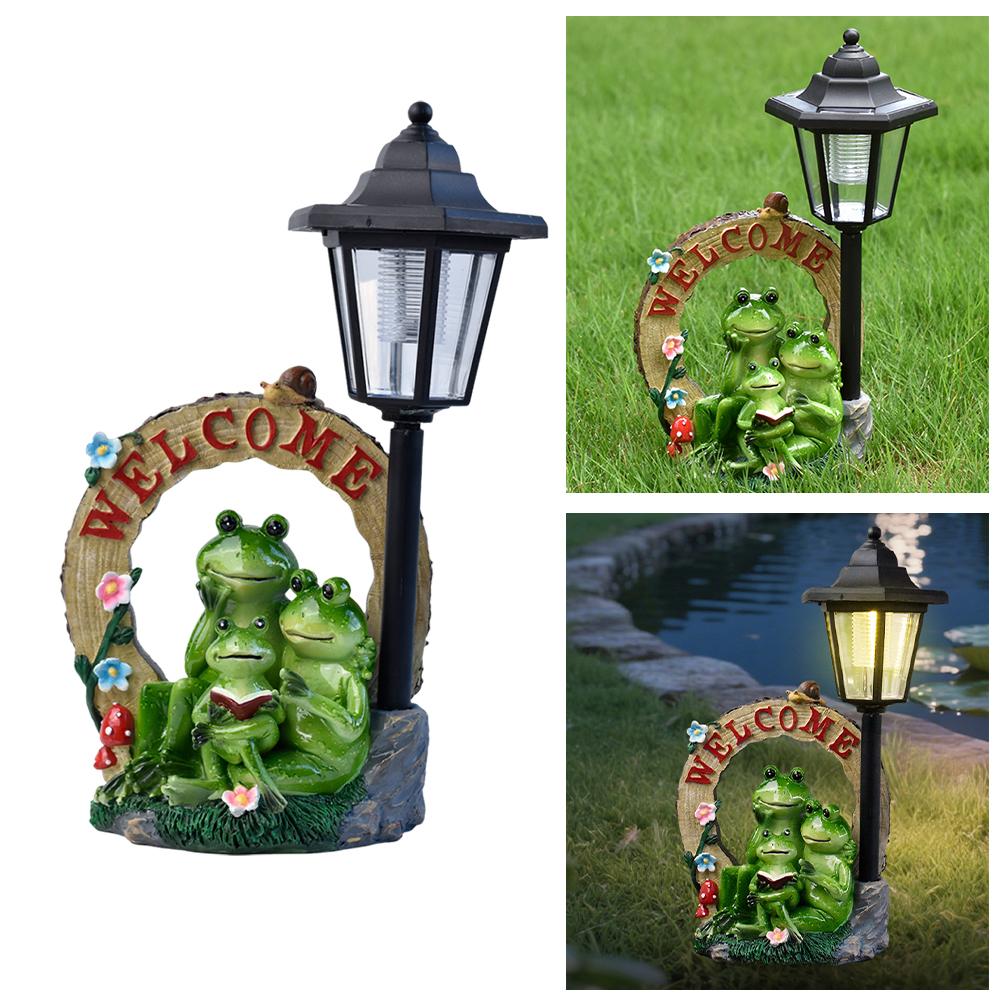 

Solar Garden Statues Frog Garden Statue Resin Garden Family Frog Statue Frog Sculpture for Lawn Ornaments Patio Yard Decorations China Mainland