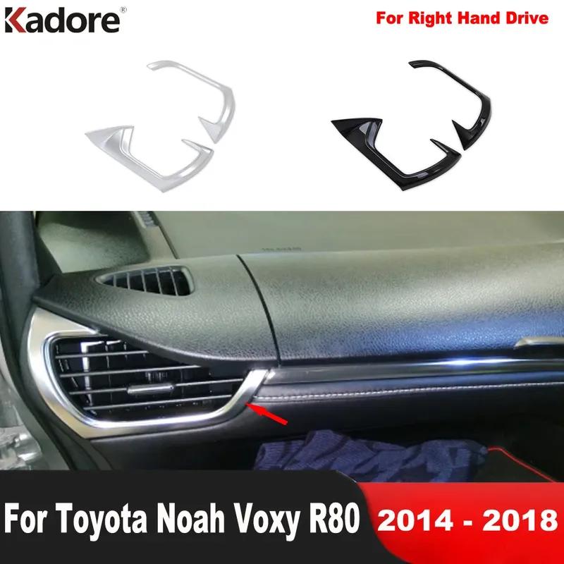 Car Front Side Air Condition Vent Outlet Cover Trim For Toyota Noah Voxy 80 2014 2015 2016 2017 2018 Black Interior Accessories