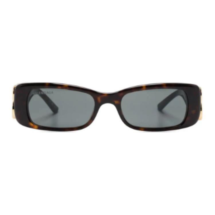 Balenciaga Square Sunglasses With Mirror Legs Women Sunglasses Brown BAL78GCGWHT