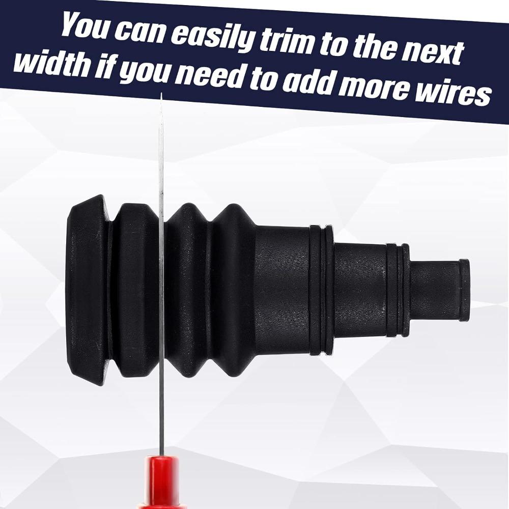 4Pcs Rubber Rubber Grommets Wire Bundle Boots Black Wires Coil 3/8 To 1 Inch Diameter  Power Lines