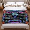 Rose Floral Theme Soft Blanket Personalized Custom Name Text Print Warm Blanket Home Sofa Bedroom Decor