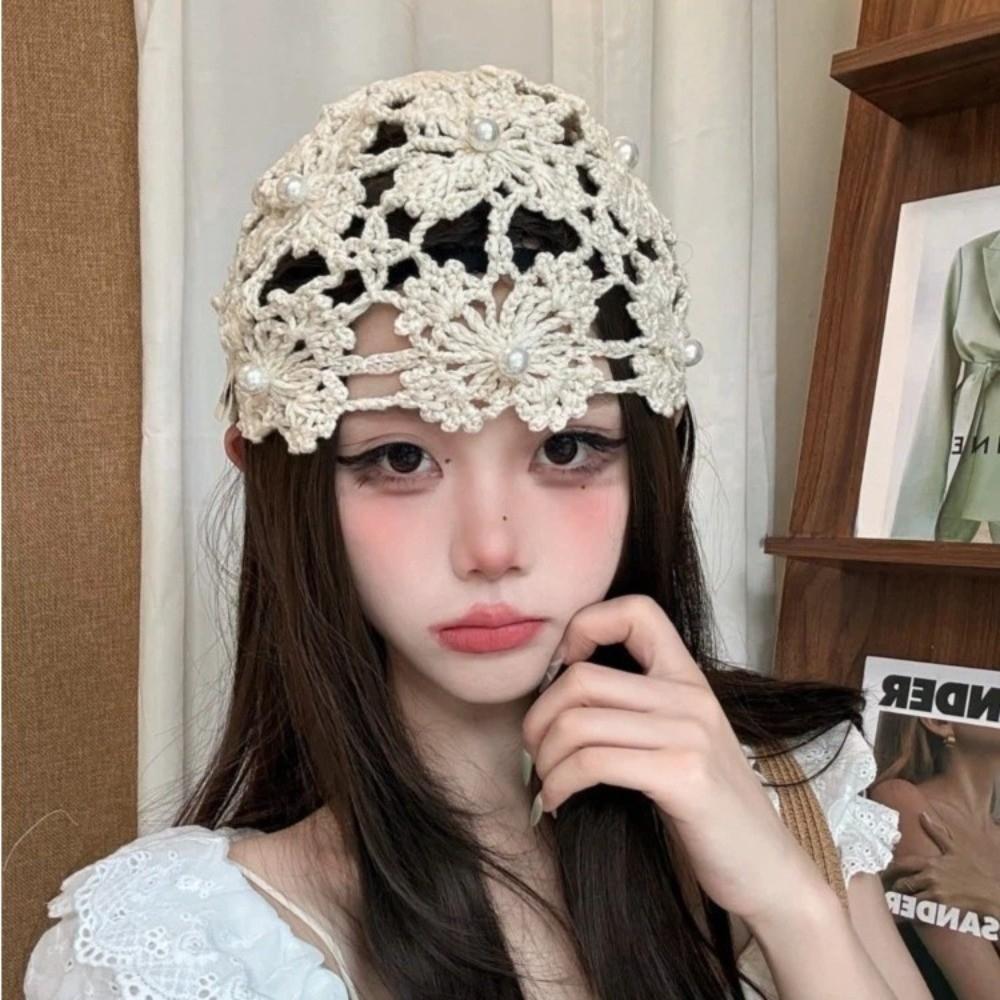 Breathable Pullover Cold Hat Hand-crocheted Beret Cap Fashion Knitted Beanie Cap  Women
