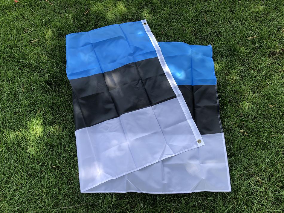 SKY FLAG Bandiera dell'Estonia Stendardo 90*150cm Poliestere di Alta Qualità Bandiera Nazionale dell'Estonia da Appendere Per Decorazione Domestica e Attività