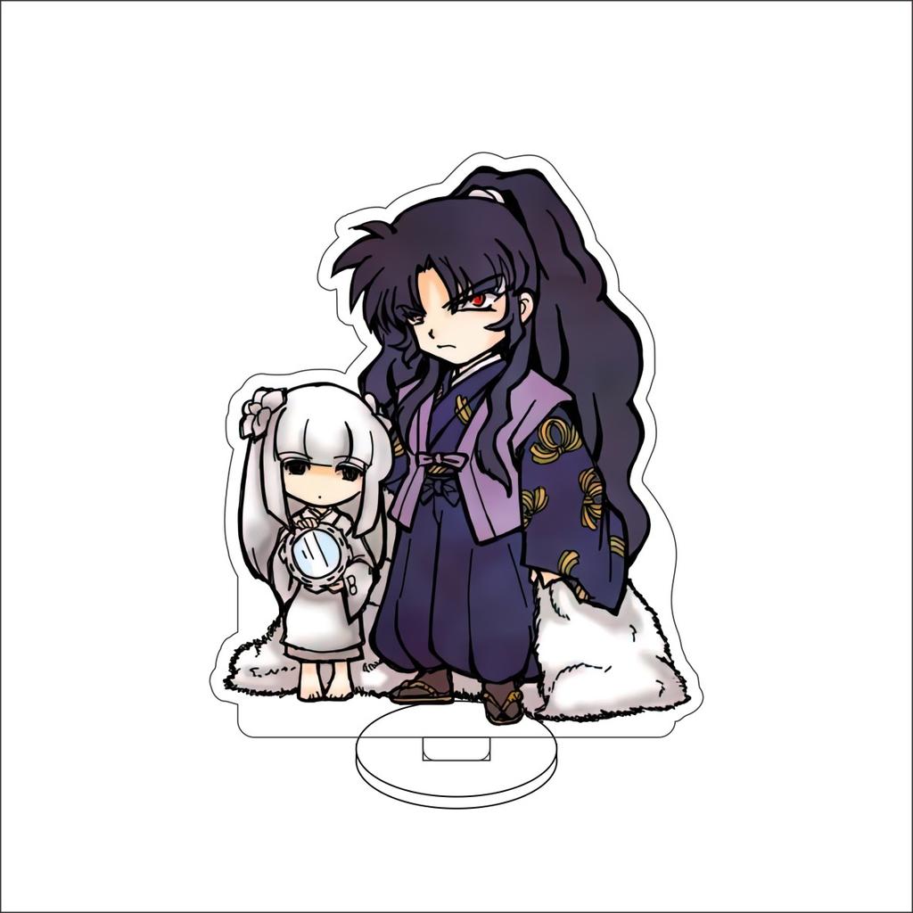 10CM Anime Inuyasha Figure Stand Model Inuyasha/Higurashi Kagome/Miroku/KiraraSesshoumar Cute Desk Decor Standing Sign Gifts