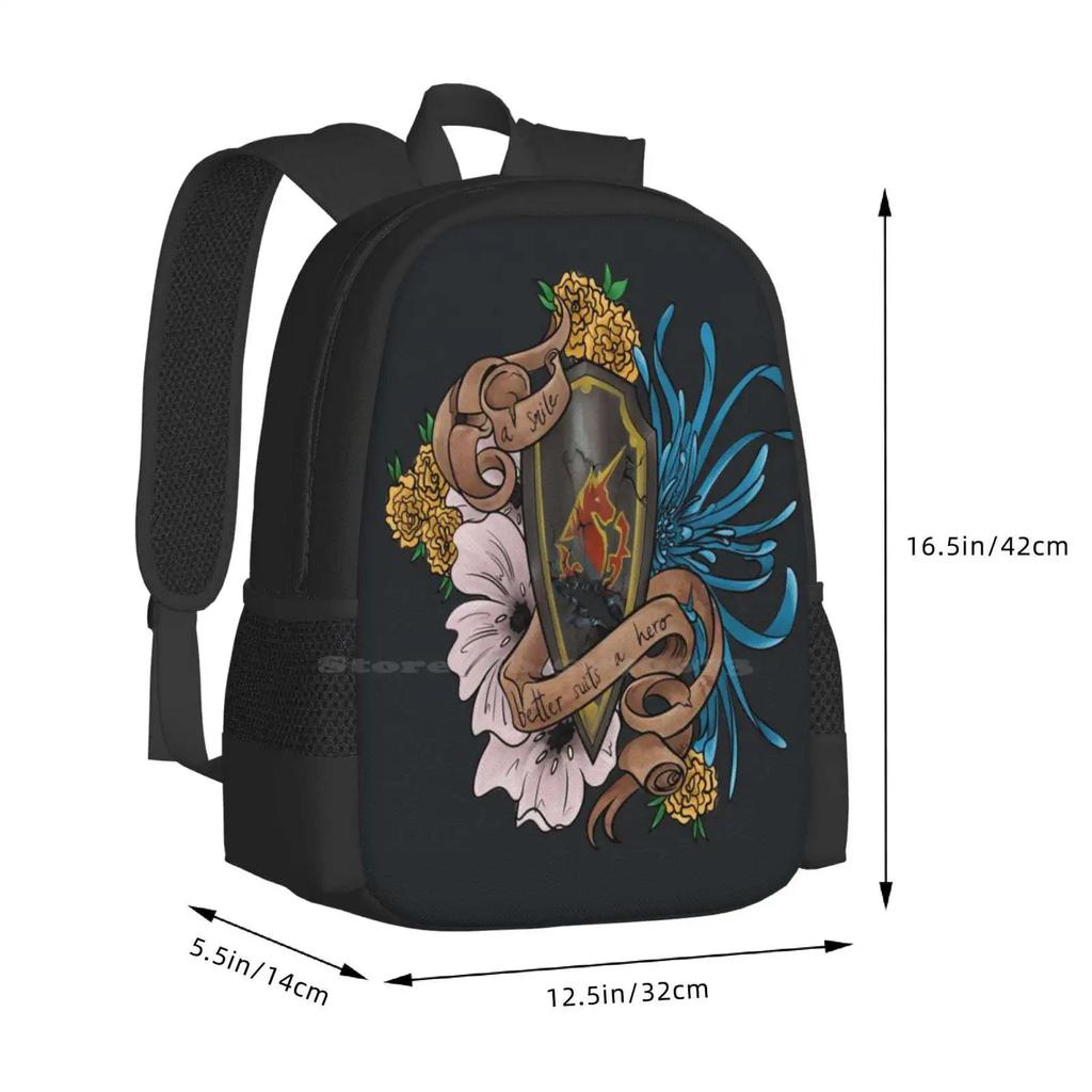 Hero School Bag Big Capacity Backpack Laptop Floral Tattoo Ffxiv Ff14 Final Fantasy 14 Final Fantasy Xiv Haurchefant House