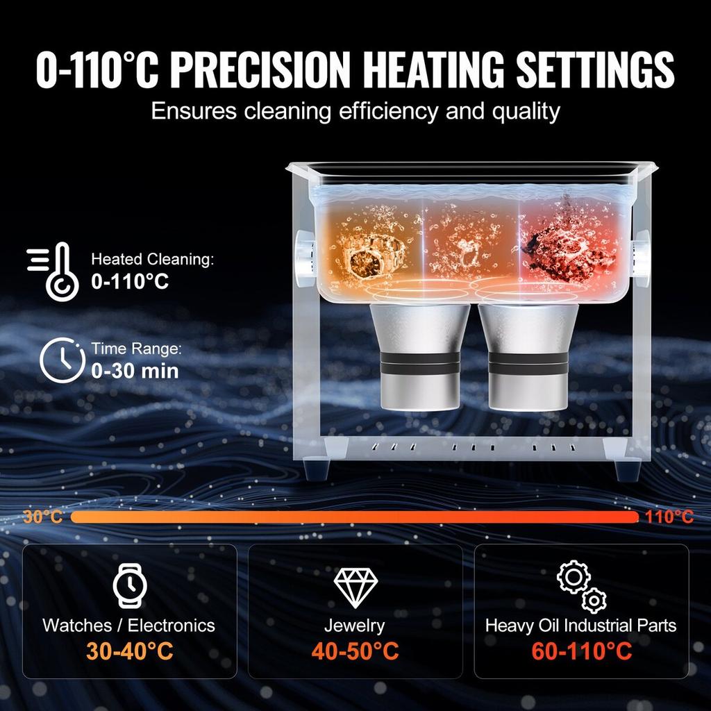 3L Ultrasonic Cleaner with Heater Timer & Basket Digital Sonic Machine