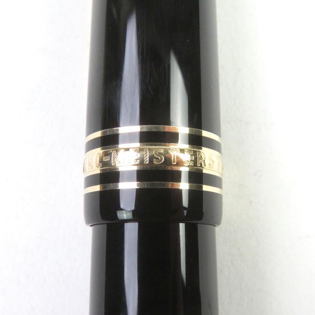 Great MONTBLANC fountain pen Meisterstck 149 White Star logo engraving Black gold 18K Used