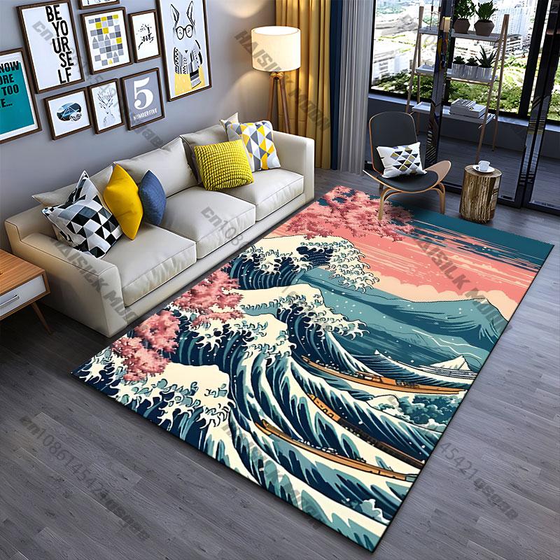 Nature waves mountain and harmony carpet Yoga living room room decor children s crawling mat doormat area rug games mat 40x60cm