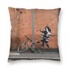 Classic Banksy Street Graffiti Pop Art Square Throw Pillow Case Home Decorative Girl With Red Balloon Cushion Cover For Sofa Car
