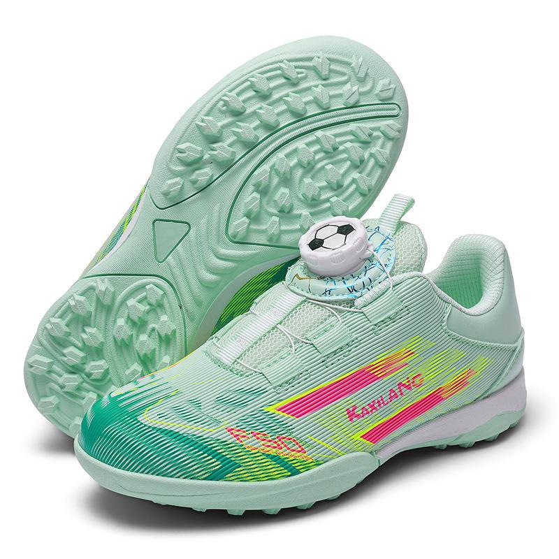 Rotary Buckle Free Children'S Football Shoes Boys Elementary School Students Broken Nails Children'S Youth Training Boys Sports Shoes