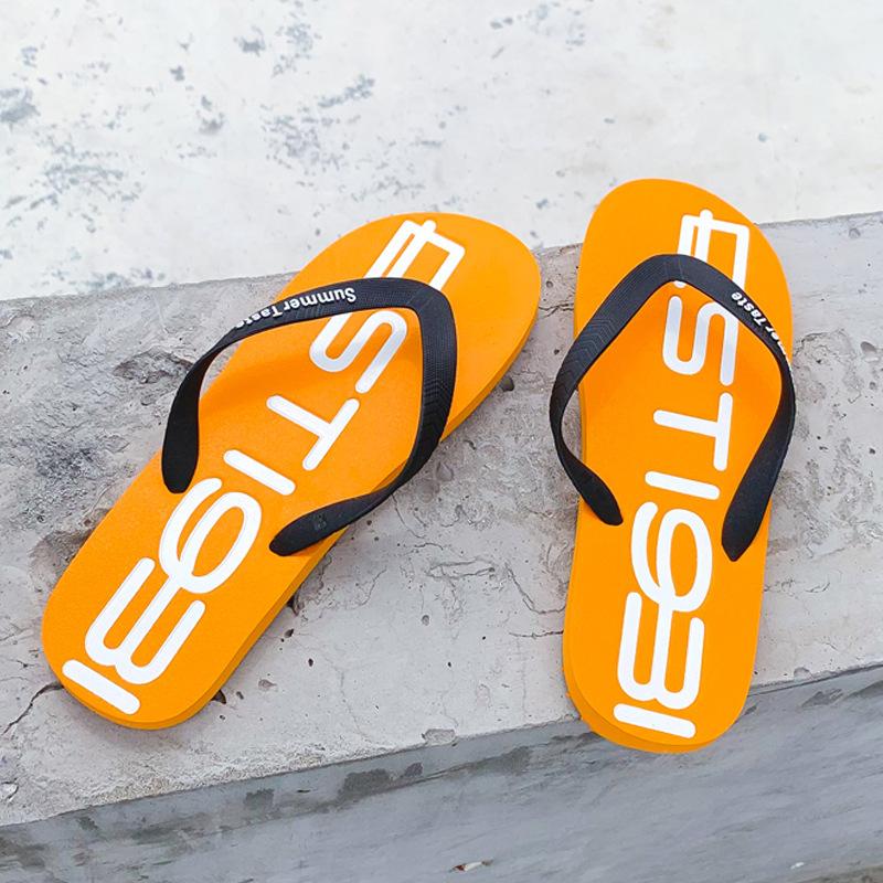 

Slippers men s summer flip-flops men s non-slip soft bottom student personality leisure beach pinch foot cool slippers XS code recommends 38-39 feet