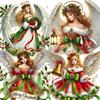 36/12pcs Wooden Christmas Angel Pendants Cartoon Vintage Angels Xmas Tree Hanging Pendant Holiday Party Decor Home Ornaments