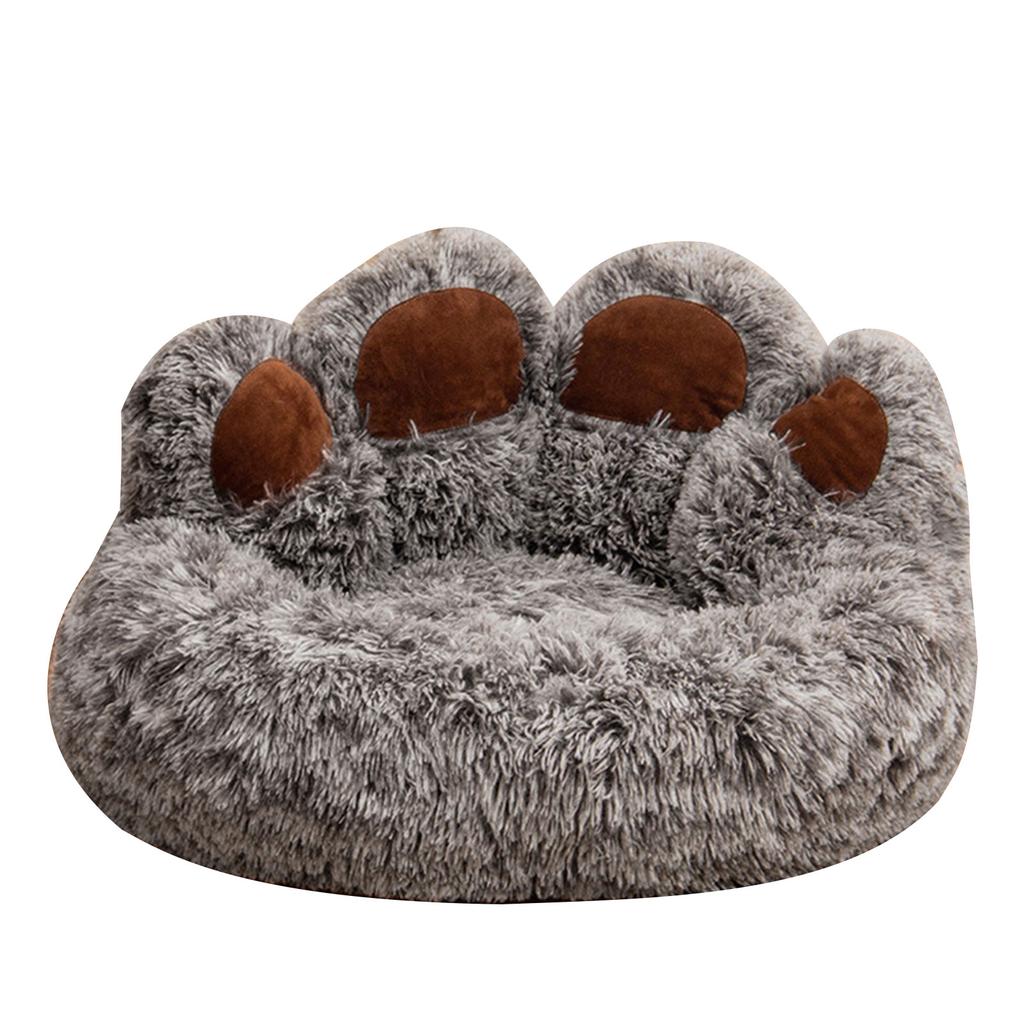 Bear Paw Shape Cat Bed Antislip Dog Furry Plush Bed Small Kitten Soft Sofa Bed Cushion Bedding for Puppy Pet Supplies