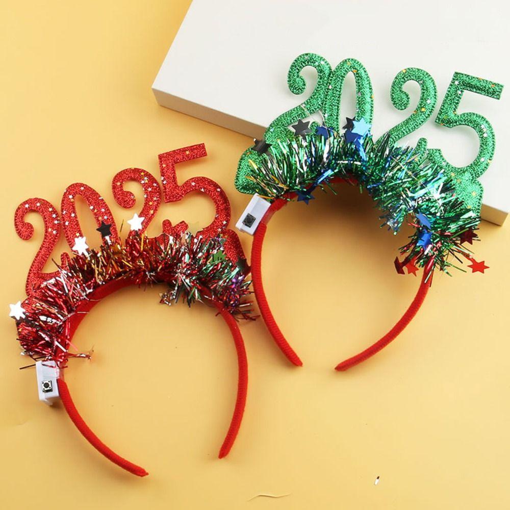 

Sequin 2025 Happy New Year Headband Number Letter New Year Headdress New Year Dress Up