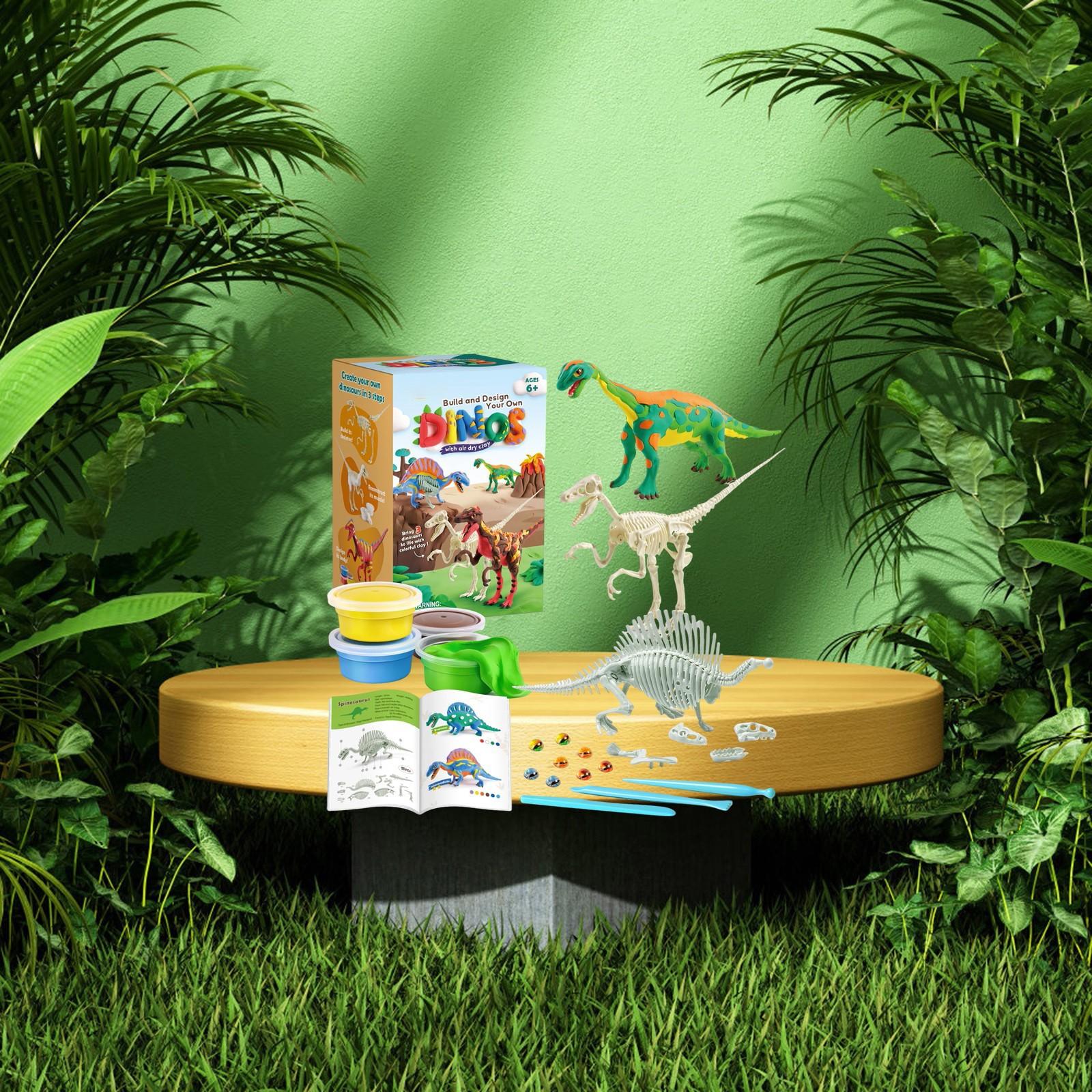 

Детский цветной набор для лепки своими руками, набор игрушек из пластилина с динозаврами One Size