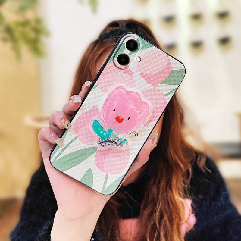 Rotatable Stand Quicksand Phone Case For Samsung Galaxy A07 Glitter Kickstand Skin Feel Silicone Simplicity Silicone TPU