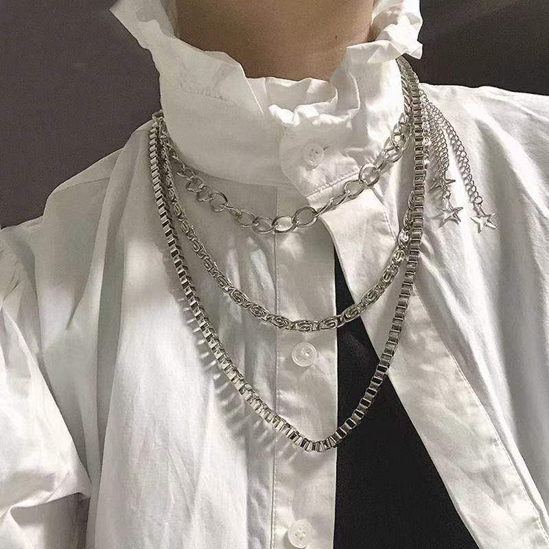 Ins Men and Women Trendy Waist Chain Punk Non-mainstream Metal Star Decoration Jeans Accessories Chain Multi-layer Pants Decoration