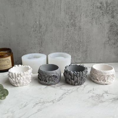 Handgemachte Blumentopf Silikonformen DIY Epoxidharz Silikonform Duftkerze Gips Beton Haus Garten Dekor Keramikform