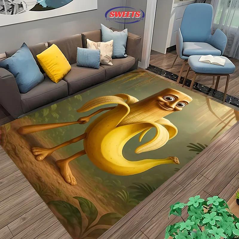 Exaggerated and Funny Creatures Italian Brainrot Theme Carpet Living Room Bedroom Bedside Bathroom Floor Mat Home Decor Rug Gift