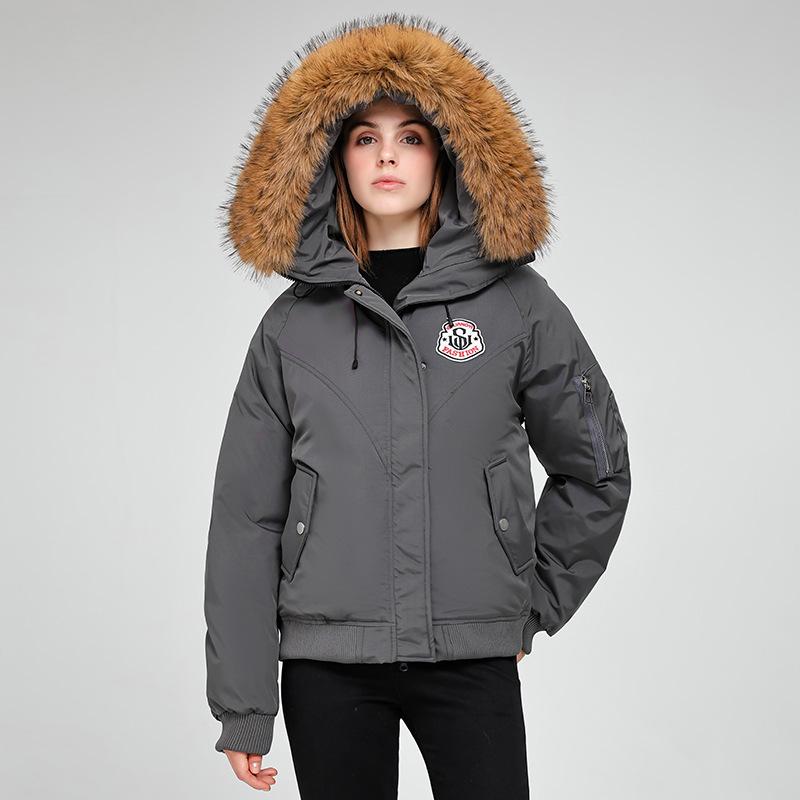 Big fur collar Parker padded jacket women's winter new loose padded jacket thickened warm padded jacket