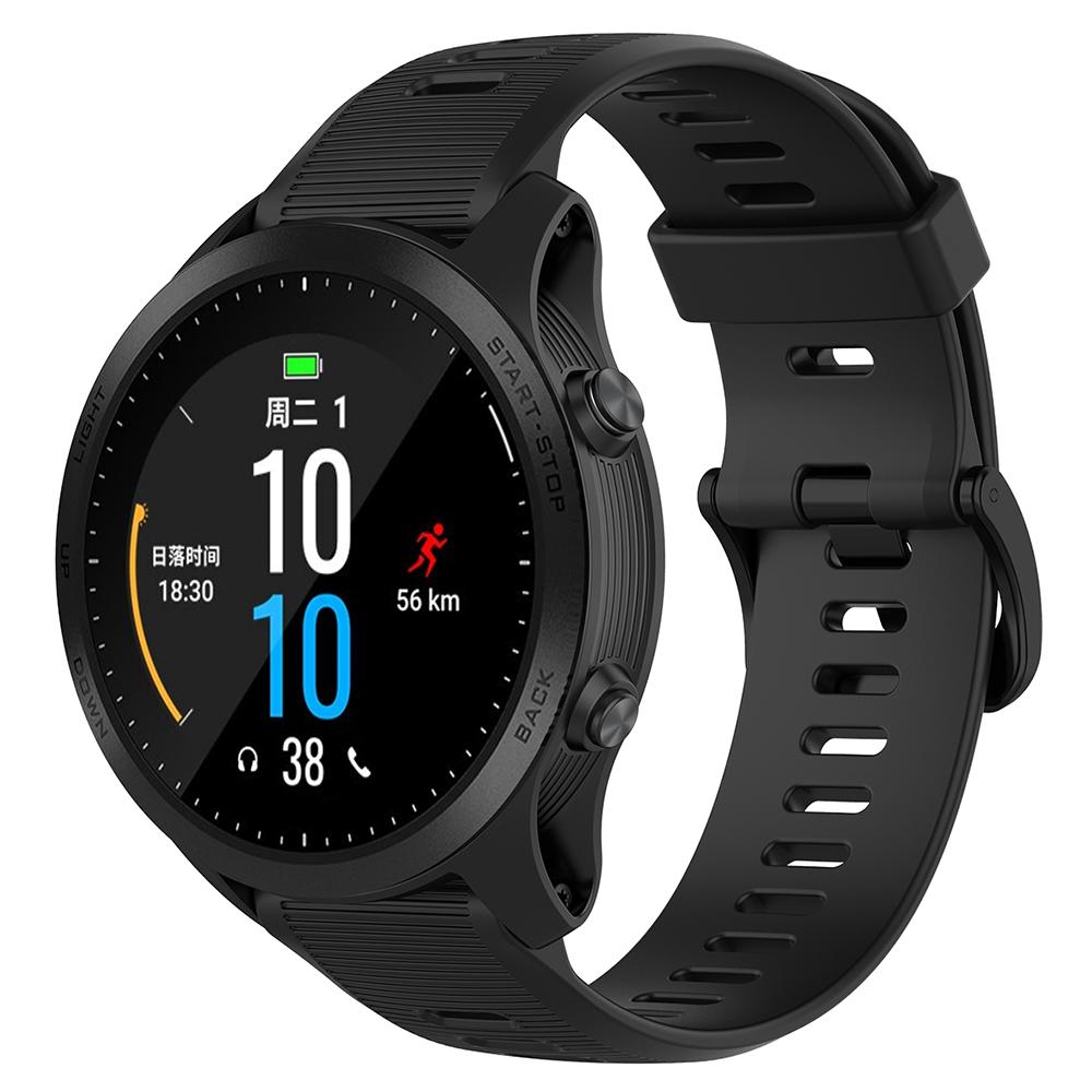 For Garmin Forerunner 945/935 Replacement Wrist Band Steel Buckle Textured Silicone Watch Strap