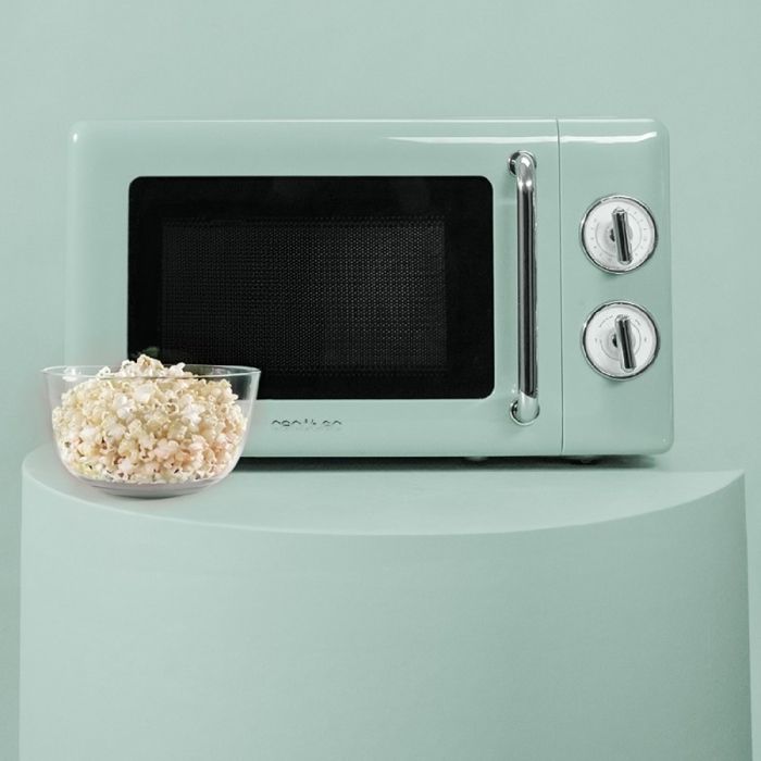 Cecotec Micro-ondes Mécanique avec Grill de 20 L Proclean 3110 Retro Vert: 700 W 6 Niveaux Minuterie Décongélation