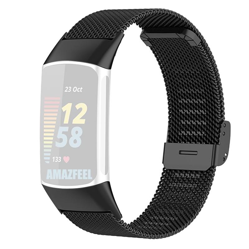 Pentru Fitbit Charge 6/5 Brățară de ceas milaneză ajustabilă Luxoasă brățară de ceas metalică cu plasă Brățară de schimb