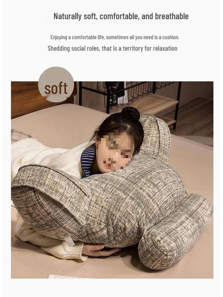 Soft Large Backrest Pillow: Washable Lumbar Support for Bed, Sofa, Dorm, and Pregnant Women