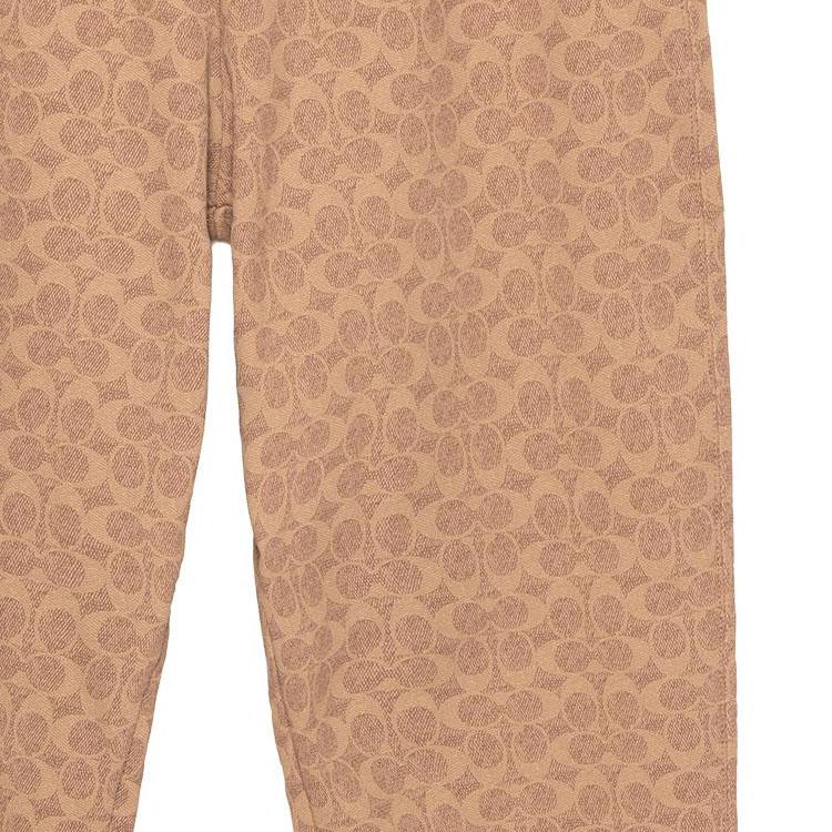 Coach SS23 Patterned Knit Casual Sweatpants Women bottoms Khaki CG771-RYU
