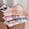 Wool Scarf for Women In Autumn and Winter New Style High End Versatile Men's and Women's Thickened Plaid Splicing Warm Cashmere Scarf