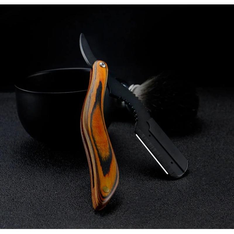 Herren Mini Kompakter Manueller Rasierer Rasiermesser Gerade Klinge Edelstahl Rasierer Barbier Bartschneider Klapprasierer Rasieren mit Klinge