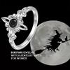925 Silver Magic Knot Black Zircon Lovely Rings For Women Engagement Wedding Female Vintage Luxury Jewelry Accessories