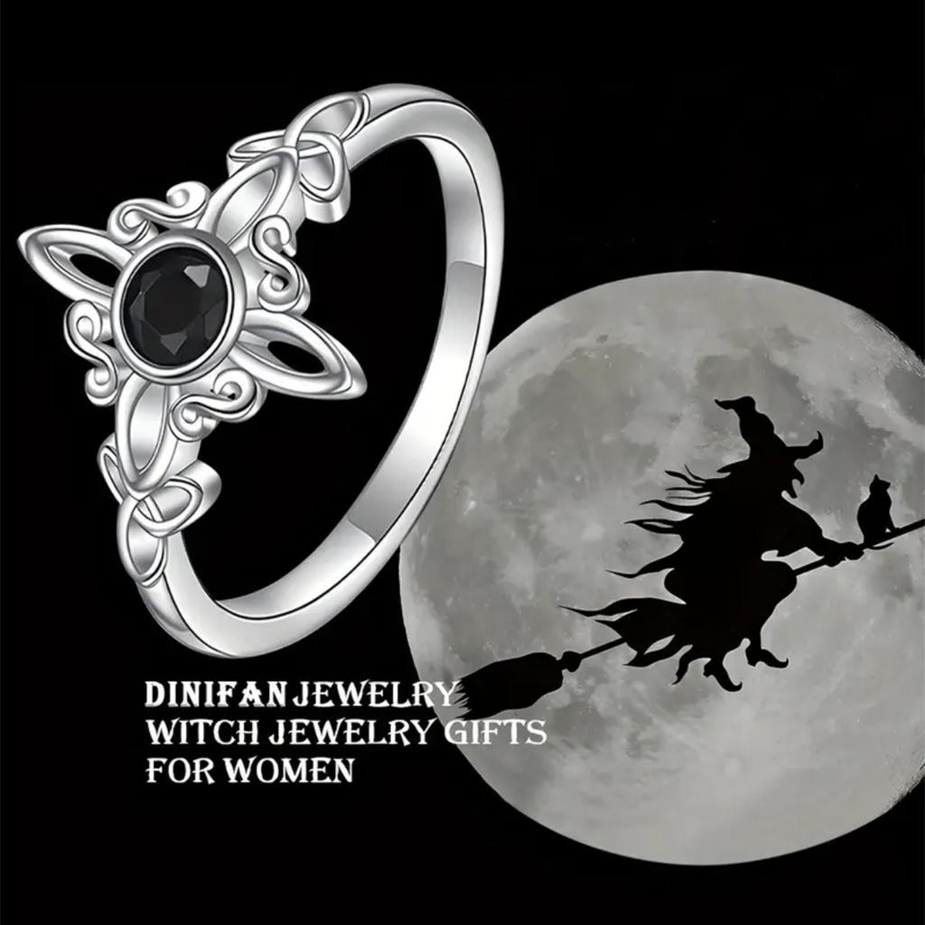 925 Silver Magic Knot Black Zircon Lovely Rings For Women Engagement Wedding Female Vintage Luxury Jewelry Accessories