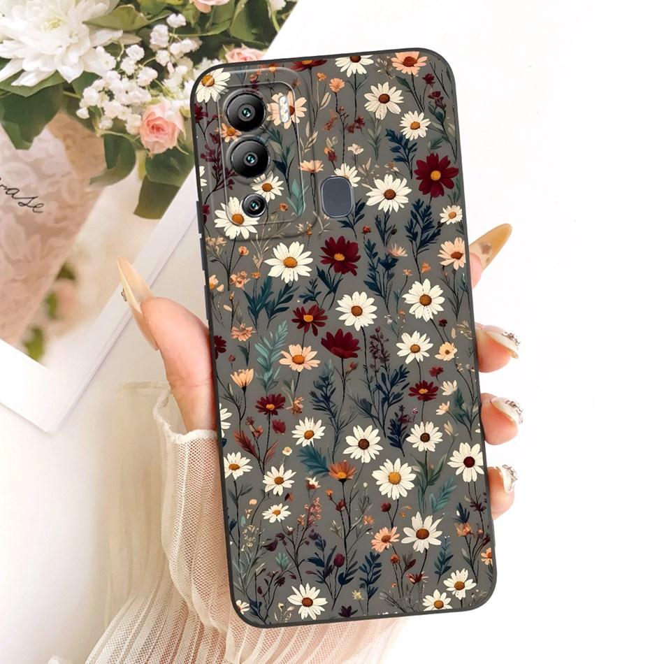 For Infinix Hot 12 12 Play Cute Cat Flower Cartoon Phone Case For Infinix Hot12i Hot 12Play Shockproof Soft Silicone Bumpers