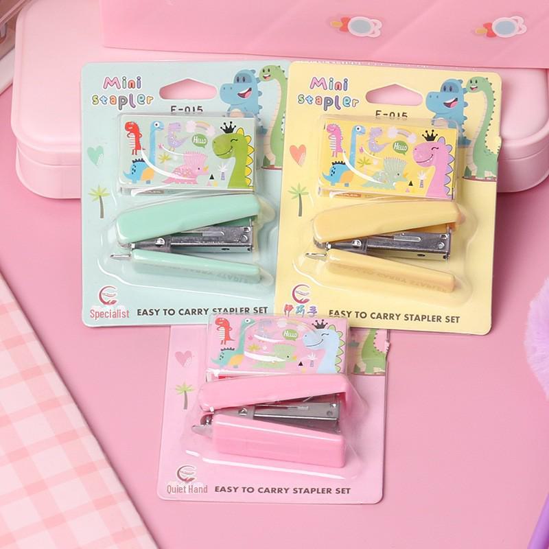 Cartoon Mini Stapler Set: Cute Candy-Colored, Labor-Saving Stationery for Students