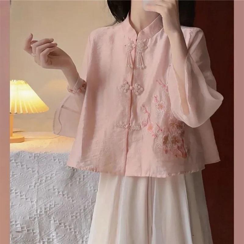 Modern Hanfu-Inspired A-Line Dress - Summer Slimming Two-Piece Set for Women