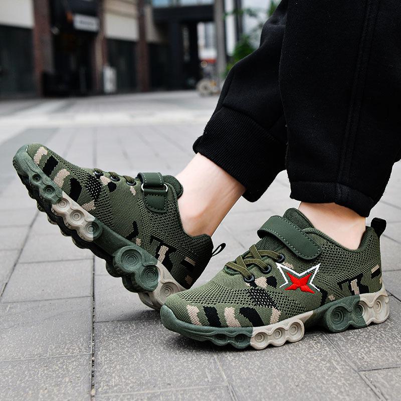 Manufacturer summer camp children's military training camouflage sports shoes boys' shoes spring and autumn 2025 new camouflage shoes