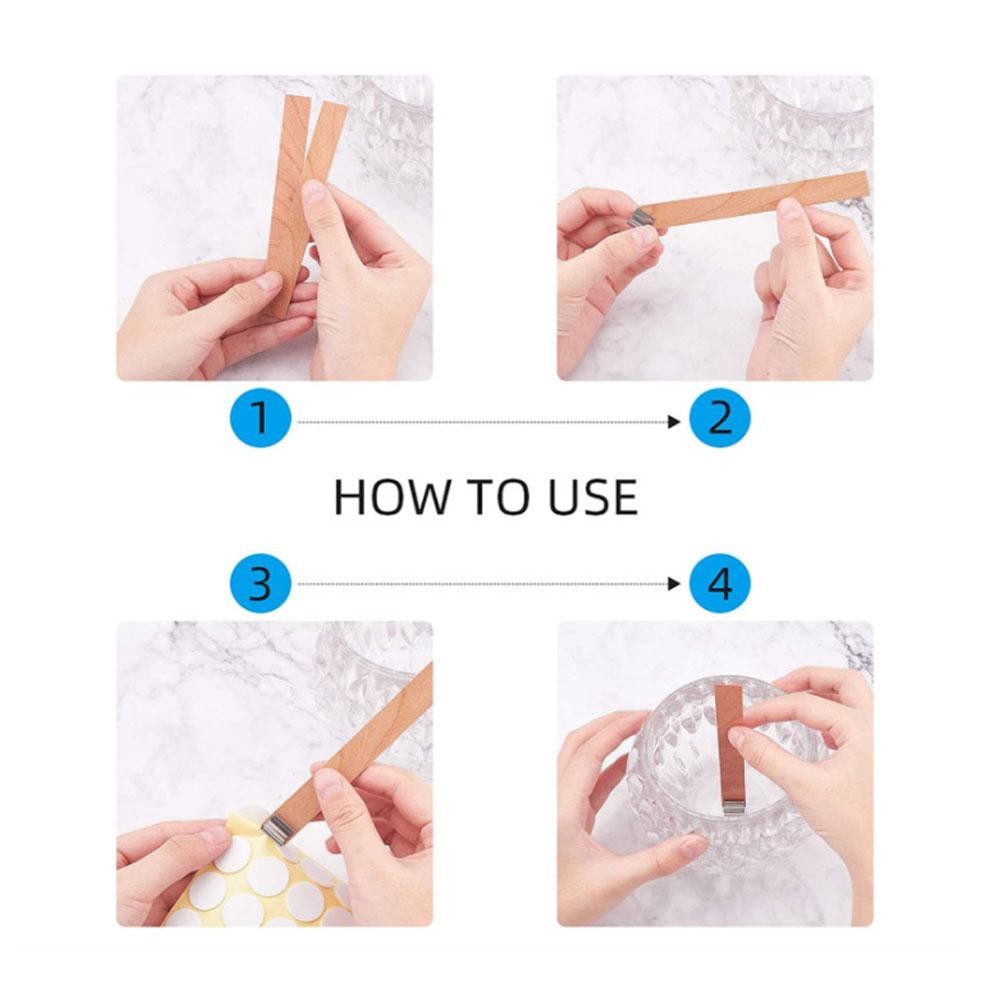 Wooden Candles Wick for DIY Craft Paraffin Candle Jar Making Kit Beeswax Burning Smokeless Wick Candle Core Making Supplies