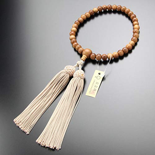 Nenju Dot Com Prayer Beads for Women Approximately 8mm Sandalwood in Pure Silk Tassel Prayer Beads Kyoto Prayer Beads Kyoto Sandalwood Natural Wood